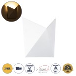 GloboStar® STEALTH 60518 Φωτιστικό Τοίχου - Απλίκα Αρχιτεκτονικού Φωτισμού Εσωτερικού/Εξωτερικού Χώρου Up or Down LED 10W 1000lm 60° AC220-240V Αδιάβροχο IP65 - Σώμα Αλουμινίου & Tempered Glass - Μ17 x Π17 x Υ7.5cm - Θερμό Λευκό 2700K - Λευκό - Bridgelux 