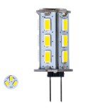 GLOBOSTAR® G4BACK 76133 Λάμπα G4 LED 5W 500lm 320° DC 12-24V IP20 Ψυχρό Λευκό 6000K - Sanan SMD Chip - Μ1.8 x Π1.8 x Υ4.3cm - 2 Χρόνια Εγγύηση