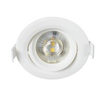 GLOBOSTAR® DE VALERA 60183 Χωνευτό Κινούμενο Downlight Σποτ LED 5W 485lm 60° AC 220-240V IP20 Φυσικό Λευκό 4500K - Bridgelux SMD Chip & TÜV SÜD Driver - Λευκό Ματ - Μ9 x Π9 x Υ4cm / Q8cm - 3 Χρόνια Εγγύηση