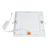 GloboStar® 60198 Χωνευτό LED Panel 20W 2120lm 120° AC 220-240V IP20 Μ22.5 x Π22.5 x Υ1.9cm Φυσικό Λευκό 4500K - 3 Χρόνια Εγγύηση