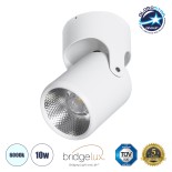 GloboStar® DETRONIC 60500 Επιφανειακό Κινούμενο Spot Downlight LED 10W 1350lm 24° AC 220-240V IP20 Φ9cm x Υ16cm - Στρόγγυλο - Λευκό - Ψυχρό Λευκό 6000K - Bridgelux COB - TÜV Certified Driver - 5 Χρόνια Εγγύηση
