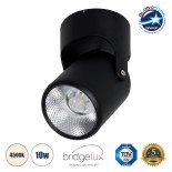GloboStar® DETRONIC 60504 Επιφανειακό Κινούμενο Spot Downlight LED 10W 1300lm 24° AC 220-240V IP20 Φ9cm x Υ16cm - Στρόγγυλο - Μαύρο - Φυσικό Λευκό 4500K - Bridgelux COB - TÜV Certified Driver - 5 Χρόνια Εγγύηση