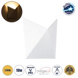 GloboStar® STEALTH 60518 Φωτιστικό Τοίχου - Απλίκα Αρχιτεκτονικού Φωτισμού Εσωτερικού/Εξωτερικού Χώρου Up or Down LED 10W 1000lm 60° AC220-240V Αδιάβροχο IP65 - Σώμα Αλουμινίου & Tempered Glass - Μ17 x Π17 x Υ7.5cm - Θερμό Λευκό 2700K - Λευκό - Bridgelux 
