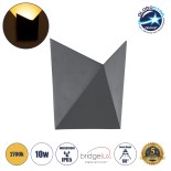 GloboStar® STEALTH 60519 Φωτιστικό Τοίχου - Απλίκα Αρχιτεκτονικού Φωτισμού Εσωτερικού/Εξωτερικού Χώρου Up or Down LED 10W 1000lm 60° AC220-240V Αδιάβροχο IP65 - Σώμα Αλουμινίου & Tempered Glass - Μ17 x Π7.5 x Υ17cm - Θερμό Λευκό 2700K - Γκρι Ανθρακί - Bri