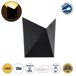 GloboStar® STEALTH 60520 Φωτιστικό Τοίχου - Απλίκα Αρχιτεκτονικού Φωτισμού Εσωτερικού/Εξωτερικού Χώρου Up or Down LED 10W 1000lm 60° AC220-240V Αδιάβροχο IP65 - Σώμα Αλουμινίου & Tempered Glass - Μ17 x Π17 x Υ7.5cm - Θερμό Λευκό 2700K - Μαύρο - Bridgelux 