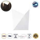 GloboStar® STEALTH 60521 Φωτιστικό Τοίχου - Απλίκα Αρχιτεκτονικού Φωτισμού Εσωτερικού/Εξωτερικού Χώρου Up or Down LED 10W 1100lm 60° AC220-240V Αδιάβροχο IP65 - Σώμα Αλουμινίου & Tempered Glass - Μ17 x Π17 x Υ7.5cm - Φυσικό Λευκό 4500K - Λευκό - Bridgelux