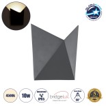 GloboStar® STEALTH 60522 Φωτιστικό Τοίχου - Απλίκα Αρχιτεκτονικού Φωτισμού Εσωτερικού/Εξωτερικού Χώρου Up or Down LED 10W 1100lm 60° AC220-240V Αδιάβροχο IP65 - Σώμα Αλουμινίου & Tempered Glass - Μ17 x Π17 x Υ7.5cm - Φυσικό Λευκό 4500K - Γκρι Ανθρακί - Br