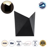 GloboStar® STEALTH 60523 Φωτιστικό Τοίχου - Απλίκα Αρχιτεκτονικού Φωτισμού Εσωτερικού/Εξωτερικού Χώρου Up or Down LED 10W 1100lm 60° AC220-240V Αδιάβροχο IP65 - Σώμα Αλουμινίου & Tempered Glass - Μ17 x Π17 x Υ7.5cm - Φυσικό Λευκό 4500K - Μαύρο - Bridgelux