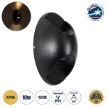 GloboStar® JEREMY 60532 Φωτιστικό Τοίχου - Απλίκα Αρχιτεκτονικού Φωτισμού Εσωτερικού/Εξωτερικού Χώρου Up & Down LED 10W 1000lm 60° AC220-240V Αδιάβροχο IP65 - Σώμα Αλουμινίου & Tempered Glass - Μ16 x Π10 x Υ7cm - Θερμό Λευκό 2700K - Μαύρο - Bridgelux Chip