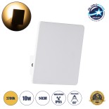 GloboStar® CUADRADO 60569 Φωτιστικό Τοίχου - Απλίκα Αρχιτεκτονικού Φωτισμού Εσωτερικού/Εξωτερικού Χώρου Up or Down LED 10W 1000lm 60° AC220-240V Αδιάβροχο IP65 - Σώμα Αλουμινίου & Tempered Glass - Μ14 x Π14 x Υ4.5cm - Θερμό Λευκό 2700K - Λευκό - Bridgelux