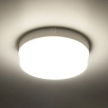 GloboStar® REVANO 61015 LED Πλαφονιέρα Οροφής Στρόγγυλη Φ17 15W 1425lm 180° AC 220-240V Αδιάβροχη IP54 Φ17 x Υ5cm Φυσικό Λευκό 4500K - 2 Χρόνια Εγγύηση