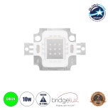 GloboStar® 73769 Υψηλής Ισχύος LED COB BRIDGELUX 10W DC 10-12V Πράσινο - 2 Χρόνια Εγγύηση