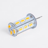 GLOBOSTAR® G4BACK 76134 Λάμπα G4 LED 5W 450lm 320° DC 12-24V IP20 Θερμό Λευκό 2700K - Sanan SMD Chip - Μ1.8 x Π1.8 x Υ4.3cm - 2 Χρόνια Εγγύηση
