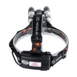 GloboStar® 79059 Φακός Κεφαλής Επαναφορτιζόμενος LED CREE XML2-T6 Chip 30 Watt 2000lm με 2 x 18650 Μπαταρίες 5200mAh Ψυχρό Λευκό 6000K - Μ9 x Π7.5 x Υ9cm