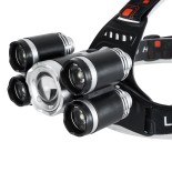 GloboStar® 79059 Φακός Κεφαλής Επαναφορτιζόμενος LED CREE XML2-T6 Chip 30 Watt 2000lm με 2 x 18650 Μπαταρίες 5200mAh Ψυχρό Λευκό 6000K - Μ9 x Π7.5 x Υ9cm