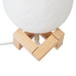 GloboStar® MOON 79606 Μοντέρνο Επιτραπέζιο Φωτιστικό Πορτατίφ LED 2W 120lm 360° DC 5V - Εναλλαγή Φωτισμού μέσω Τηλεχειριστηρίου - Dimmable - RGBW - Φ12 x Υ15 - Λευκό