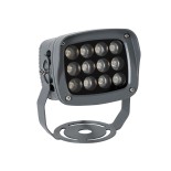 GloboStar® FLOOD-XENA 90120 Προβολέας Wall Washer με Αντιθαμβωτική Γρίλια για Φωτισμό Κτιρίων LED 12W 1260lm 10° AC 220-240V Αδιάβροχο IP65 Μ13.5 x Π11 x Υ15cm Αρχιτεκτονικό Πορτοκαλί 2200K - Γκρι Ανθρακί - 3 Χρόνια Εγγύηση