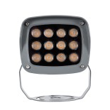GloboStar® FLOOD-XENA 90120 Προβολέας Wall Washer με Αντιθαμβωτική Γρίλια για Φωτισμό Κτιρίων LED 12W 1260lm 10° AC 220-240V Αδιάβροχο IP65 Μ13.5 x Π11 x Υ15cm Αρχιτεκτονικό Πορτοκαλί 2200K - Γκρι Ανθρακί - 3 Χρόνια Εγγύηση