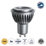 GloboStar® 90600 Σποτ LED GU10 MR16 3W 390lm 3° AC 220-240V IP20 Φ5 x Υ6cm  Θερμό Λευκό 2700K Dimmable - 3 Χρόνια Εγγύηση