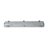 GloboStar® 90611 60cm Tri-Proof Πλαστικό PC Σκαφάκι με Μεταλλικά Clips για 2 x Λάμπες T8 Τύπου Φθορίου LED Τροφοδοσίας Ενός Άκρου Αδιάβροχο IP65