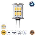 GloboStar® 76136 Λάμπα LED G4 SMD 5630 6W 660lm 320° DC 12-24V IP20 Φ1.9 x Υ3.7cm Θερμό Λευκό 2700K Dimmable - 2 Χρόνια Εγγύηση