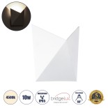 GloboStar® STEALTH 60521 Φωτιστικό Τοίχου - Απλίκα Αρχιτεκτονικού Φωτισμού Εσωτερικού/Εξωτερικού Χώρου Up or Down LED 10W 1100lm 60° AC220-240V Αδιάβροχο IP65 - Σώμα Αλουμινίου & Tempered Glass - Μ17 x Π17 x Υ7.5cm - Φυσικό Λευκό 4500K - Λευκό - Bridgelux