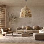 GLOBOSTAR® PORTOFERRAIO 02186 Boho Κρεμαστό Φωτιστικό Οροφής με Ντουί 1 x E27 AC 220-240V IP20 - Μπεζ - Μ80 x Π80 x Υ120cm