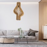 GLOBOSTAR® SCANDINAVIA 02172 Boho Κρεμαστό Φωτιστικό Οροφής με Ντουί 1 x E27 AC 220-240V IP20 - Μπεζ - Μ32 x Π32 x Υ56cm