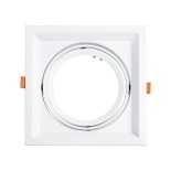 GLOBOSTAR® VITA 77852 Χωνευτή Κινούμενη Βάση για Σποτ AR111 για Ντουί GU10/GU5.3 IP20 - Λευκό - Μ18 x Π18 x Υ4.5cm / Q17.5 x 17.5cm