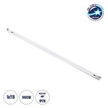 GloboStar® TUBATO 60148 Μεταλλικό Σκαφάκι για 1 x Λάμπα 90CM T8 G13 LED AC 220-240V IP20 Μ90 x Π3.4 x Υ4.3cm