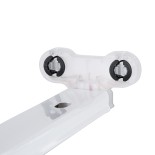 GloboStar® TUBATO 60153 Μεταλλικό Σκαφάκι για 2 x Λάμπες 120CM T8 G13 LED AC 220-240V IP20 Μ120 x Π7.2 x Υ4cm