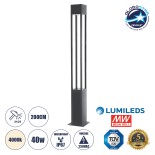GloboStar® MONTERREY 61511 Urban Light Φωτιστικό Πάρκου - Πλατείας - Κήπου Ύψους 2 μέτρων LED 40W 5440lm 60° AC100-240VAC IP67 IK09 - Μ20 x Π20 x Υ200cm - Anthracite Grey - Φυσικό Λευκό 4000K - LUMILEDS - MEAN WELL DRIVER - 5 Years Warranty