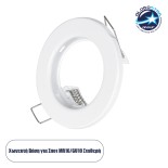 GloboStar® DELTA 77807 Χωνευτό Στρόγγυλο Σποτ Οροφής για Λάμπα MR16 με Βάση GU5.3 ή GU10 - IP20 - Μεταλλικό - Φ83 x Υ31mm - Λευκό - 5 Χρόνια Εγγύηση