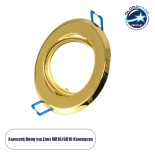 GloboStar® DELTA 77818 Χωνευτό Κινούμενο Στρόγγυλο Σποτ Οροφής για Λάμπα MR16 με Βάση GU5.3 ή GU10 - IP20 - Μεταλλικό - Φ92 x Υ28mm - Χρυσό Πλατίνα - 5 Χρόνια Εγγύηση