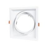 GLOBOSTAR® VITA 77852 Χωνευτή Κινούμενη Βάση για Σποτ AR111 για Ντουί GU10/GU5.3 IP20 - Λευκό - Μ18 x Π18 x Υ4.5cm / Q17.5 x 17.5cm