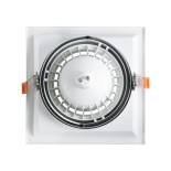 GLOBOSTAR® VITA 77852 Χωνευτή Κινούμενη Βάση για Σποτ AR111 για Ντουί GU10/GU5.3 IP20 - Λευκό - Μ18 x Π18 x Υ4.5cm / Q17.5 x 17.5cm