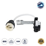 GloboStar® LAMPHOLDER 78950 Ντουί GU10 Πορσελάνης με 15cm VDE Καλώδιο - Anti-Fire Protection High Resistance Tube & Κυτίο Συνδεσμολογίας - ᐊVDEᐅ Certified - IP20 - Φ3.5 x Μ15cm - 5 Χρόνια Εγγύηση