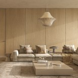 GloboStar® JUNIPER 01737 Boho Κρεμαστό Φωτιστικό Πλέγμα Μονόφωτο 1 x E27 IP20 Μπεζ Ξύλο - Μ45 x Π45 x Υ40cm
