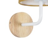 GloboStar® OASIS 00884 Μοντέρνο Επιτοίχιο Φωτιστικό Απλίκα Μονόφωτο 1 x E27 IP20 Λευκό Μέταλλο με Μπεζ Ύφασμα - Μ15 x Π20 x Υ35cm