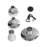 GloboStar® FEMINE 01011 Μοντέρνο Κρεμαστό Φωτιστικό Καμπάνα Σετ Πολύφωτο 4 x E27 IP20 Γκρι Γυαλί με Μαύρο Μέταλλο - Μ70 x Π70 x Y24.5cm