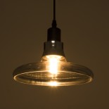 GloboStar® FEMINE 01011 Μοντέρνο Κρεμαστό Φωτιστικό Καμπάνα Σετ Πολύφωτο 4 x E27 IP20 Γκρι Γυαλί με Μαύρο Μέταλλο - Μ70 x Π70 x Y24.5cm