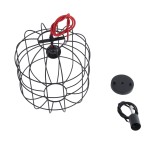 GloboStar® PARROT 01099 Μοντέρνο Industrial Κρεμαστό Φωτιστικό Οροφής Μονόφωτο 1 x E27 AC220-240V - Φ28 x Υ30cm - Μαύρο Μεταλλικό Πλέγμα - 5 Χρόνια Εγγύηση