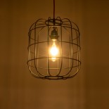 GloboStar® PARROT 01099 Μοντέρνο Industrial Κρεμαστό Φωτιστικό Οροφής Μονόφωτο 1 x E27 AC220-240V - Φ28 x Υ30cm - Μαύρο Μεταλλικό Πλέγμα - 5 Χρόνια Εγγύηση