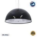 GloboStar® SERENIA 01151 Μοντέρνο Κρεμαστό Φωτιστικό Καμπάνα Μονόφωτο 1 x E27 IP20 Μαύρο & Λευκό Γύψο - Μ40 x Π40 x Υ20cm