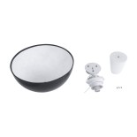 GloboStar® SERENIA 01151 Μοντέρνο Κρεμαστό Φωτιστικό Καμπάνα Μονόφωτο 1 x E27 IP20 Μαύρο & Λευκό Γύψο - Μ40 x Π40 x Υ20cm