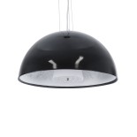 GloboStar® SERENIA 01151 Μοντέρνο Κρεμαστό Φωτιστικό Καμπάνα Μονόφωτο 1 x E27 IP20 Μαύρο & Λευκό Γύψο - Μ40 x Π40 x Υ20cm