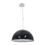 GloboStar® SERENIA 01151 Μοντέρνο Κρεμαστό Φωτιστικό Καμπάνα Μονόφωτο 1 x E27 IP20 Μαύρο & Λευκό Γύψο - Μ40 x Π40 x Υ20cm