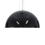 GloboStar® SERENIA 01151 Μοντέρνο Κρεμαστό Φωτιστικό Καμπάνα Μονόφωτο 1 x E27 IP20 Μαύρο & Λευκό Γύψο - Μ40 x Π40 x Υ20cm