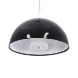 GloboStar® SERENIA 01151 Μοντέρνο Κρεμαστό Φωτιστικό Καμπάνα Μονόφωτο 1 x E27 IP20 Μαύρο & Λευκό Γύψο - Μ40 x Π40 x Υ20cm