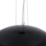 GloboStar® SERENIA 01151 Μοντέρνο Κρεμαστό Φωτιστικό Καμπάνα Μονόφωτο 1 x E27 IP20 Μαύρο & Λευκό Γύψο - Μ40 x Π40 x Υ20cm